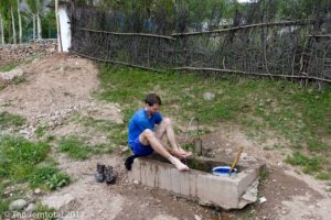 "Dusche" am Dorfbrunnen